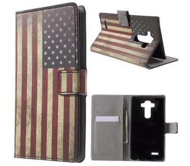 qMust LG G4 Wallet Case - hoesje met stand - USA