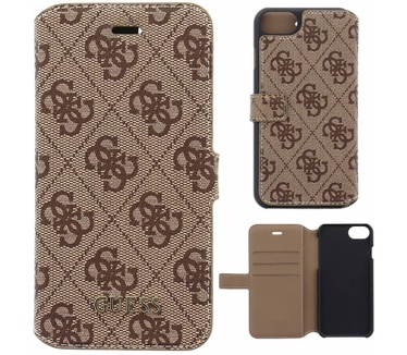 Guess Originele 4G Uptown Folio Bookcase voor de iPhone 6 / 6S - Bruin Bruin