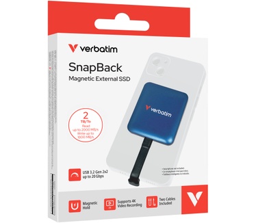 Verbatim Snapback SSD 2TB Blauw Metallic