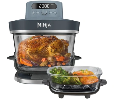 Ninja CRISPi PRO 7-in-1 Glazen Airfryer met 7 functies - Airfryen, Bakken, Braden, Rijzen, Drogen. Max Crisp en Opnieuw krokant maken - 2.3 liter en 5.7 liter glazen schaal - PFAS vrij koken - Grijsgroen - AS101EUGY