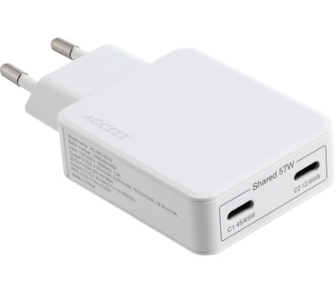 Accezz Ultra Slim GaN Charger 65W - 2x USB-C