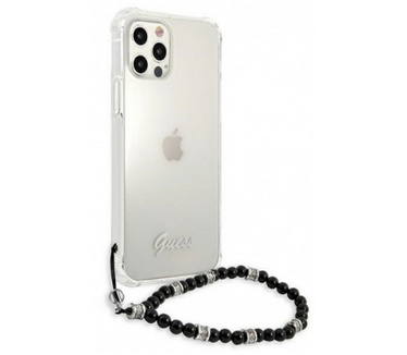 Guess PC Script Back Case Apple iPhone 12 Pro Max (6.7") - Zwart Transparant