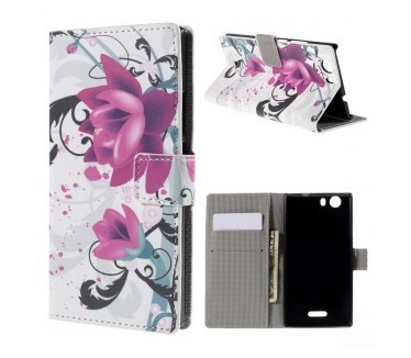 qMust Wiko Ridge 4G wallet case - hoesje met stand - Lotus Flower