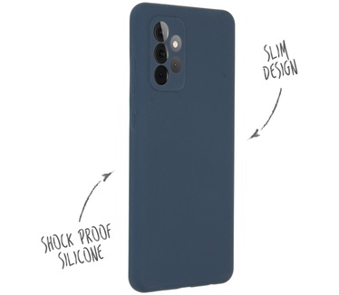 Accezz Liquid Silicone Backcover Samsung Galaxy A72 - Donkerblauw (Galaxy A72) Blauw
