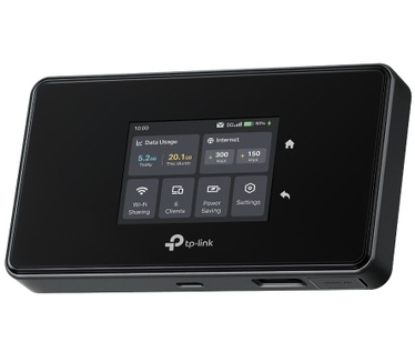 TP-Link M8550 5G LTE mobiele WLAN-router - tot 3,4 Gbit/s, Tri-Band Wi-Fi 6E, nano-simkaartsleuf, Gigabit WAN/LAN, 4680 mAh batterij, touchscreen, Wireguard, tot 32 apparaten