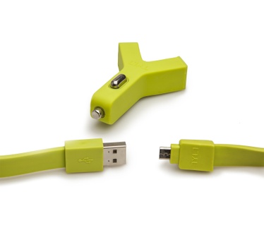Tylt Autolader Y-charge 2.1 Syncable 2x USB micro-USB Groen