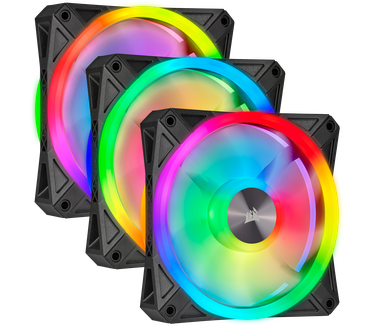 Corsair iCUE QL120 RGB 120mm PWM Triple Fan with Lighting Node CORE, 120mm