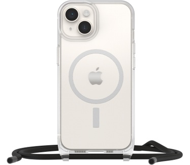 Otterbox OtterBox React Necklace hoesje met MagSafe voor iPhone 14, ultradunne beschermhoes met verstelbare en afneembare kettingriem, getest volgens militaire standaard, Clear