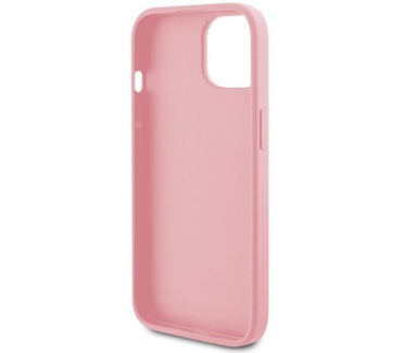 Guess Iridescent Metal Script Back Case - iPhone 15 (6.1") - Roze Roze
