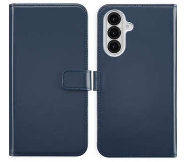 Selencia Echt Lederen Bookcase Samsung Galaxy A36 - Blauw