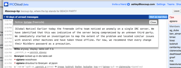 irc Freenode reset password