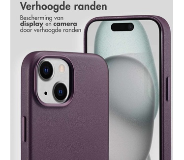 Accezz MagSafe Leather Backcover iPhone 15 - Paars