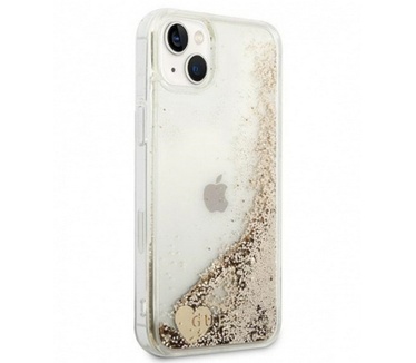 Guess Charms Liquid Glitter Case - iPhone 14 Plus (6.7") - Goud Goud