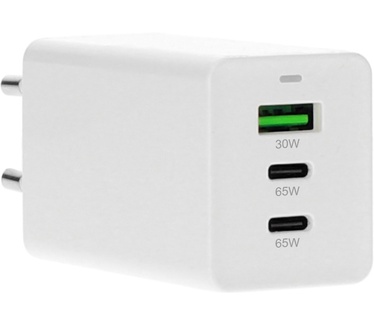 Mobiparts GaN Wall Charger USB-Cx2/USB-A PD 3.0/QC 65W White