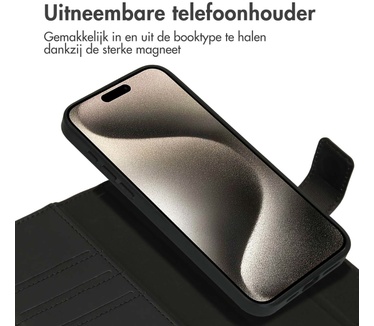 Accezz Premium Leather 2 in 1 Wallet Bookcase iPhone 15 Pro Max - Zwart
