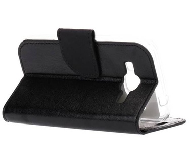 Luxe Lederen Bookcase hoesje voor de Samsung Galaxy Core Prime G360 - Zwart (Samsung Galaxy Core Prime G360) Zwart