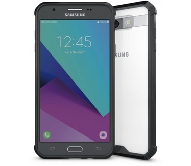 qMust Samsung Galaxy J7 (2017) premium clear case met zwarte bumper
