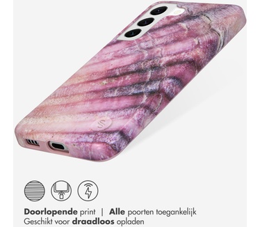 Selencia Aurora Fashion Backcover Samsung Galaxy S22 - Duurzaam hoesje - 100% gerecycled - Ocean Shell Purple
