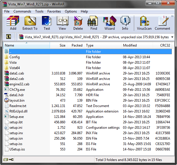 WinRAR screenshot