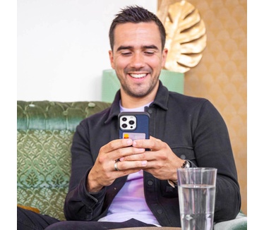 Accezz Premium Leather Card Slot Backcover iPhone 13 Pro - Donkerblauw