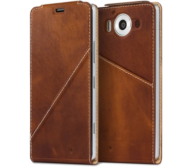 Mozo Notebook Flip Cover for Lumia 950 (Bruin)