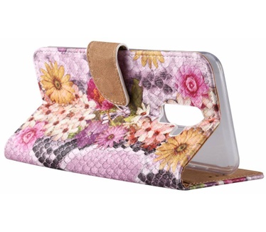 Slangen en Bloemen print lederen Bookcase hoesje voor de Samsung Galaxy A6 Plus 2018 - alle kleuren (Samsung Galaxy A6 Plus 2018) Multi-color