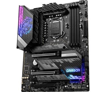 MSI MPG Z590 GAMING CARBON WIFI. Processorfabrikant: Intel, Processor socket: LGA 1200 (Socket H5), Compatibele processors: Intel® Celeron®, Intel® Core™ i3, Intel Core i5, Intel Core i7, Intel Core i9, Intel® Pentium®. Ondersteunde geheugen types: DDR4-S