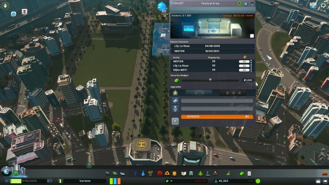 Concerten in Cities: Skylines