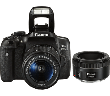 Canon EOS 750D Kit + EF-S 18-55 f/3.5-5.6 IS STM + EF 50mm f/1.8 STM Zwart