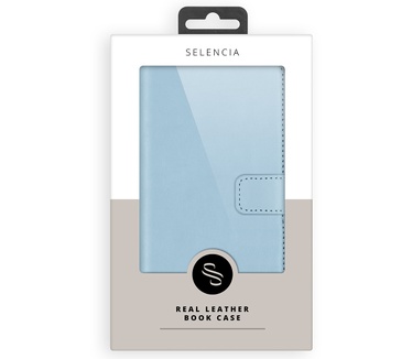 Selencia Echt Lederen Bookcase Samsung Galaxy A51 - Lichtblauw