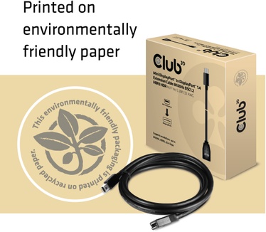 Club 3D Mini DisplayPort to DisplayPort1.4 Extensie Cable 8K60Hz DSC1.2 HBR3 HDR M/F 1m