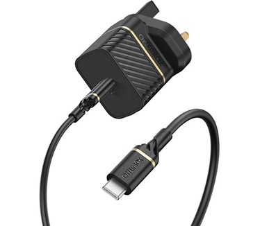 Otterbox UK Wall Charger 20W - 1X USB-C 20W USB-PD + USB C-C Cable 1m, zwart