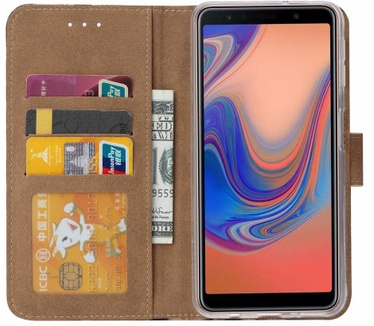 Panter print lederen Bookcase hoesje voor de Samsung Galaxy A7 2018 (Samsung Galaxy A7 2018)