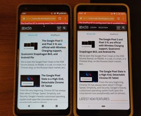 Links: Pixel 2 XL, rechts: Pixel 3 XL