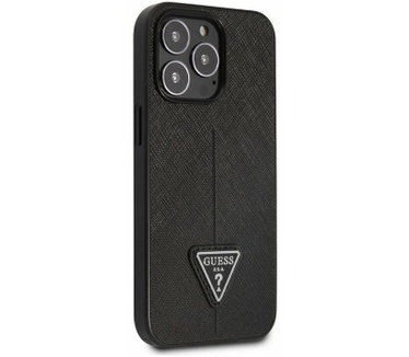 Guess Saffiano Triangle Back Case iPhone 13 Pro Max (6.7") Zwart Zwart