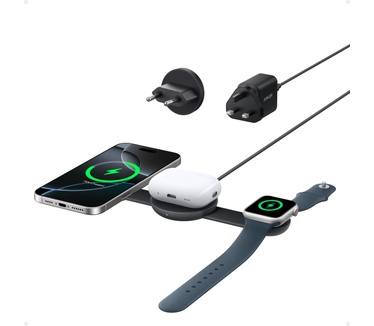 Anker MagGo 3-In-1 Vouwbare Draadloze Snellader Zwart