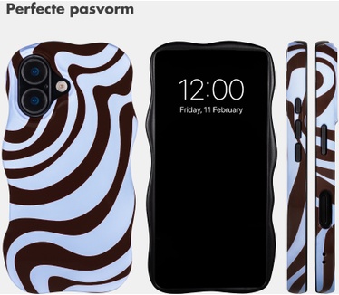 Selencia Vivid Wavy Backcover met MagSafe voor de Apple iPhone 17 - Dream Swirl Chocolate