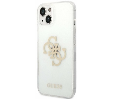 Guess 4G Logo Glitter TPU - Apple iPhone 14 (6.1") - Transparant Transparant