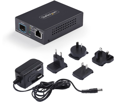 Startech.com 10GbE Multi-Gigabit Open SFP+ Glasvezel Media Converter, 10G/5G/2.5G/1G/100M, Koper naar 10GBASE-X, Single-Mode, Multi-Mode, 16K Jumbo Frames, TAA