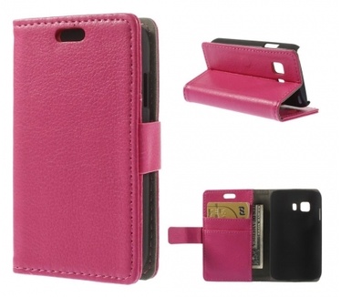 Kees Lederlook Portemonnee Hoesje Galaxy Young 2 - Roze
