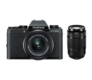 Fujifilm X-T100 + XC 15-45mm + XC 50-230mm Zwart