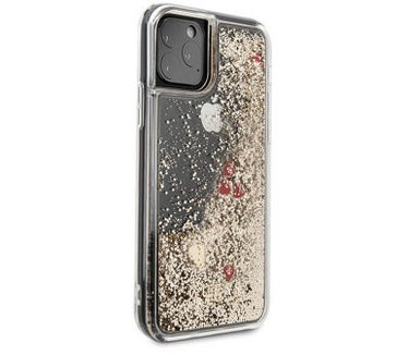 Guess Red Hearts Glitter Hard Case iPhone 11 Pro Max (5.8") Goud  Goud