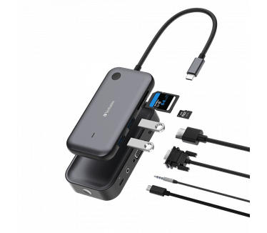 Verbatim Share My Screen Adaptateur d'affichage USB-C sans fil 1080p avec hub WDA-01