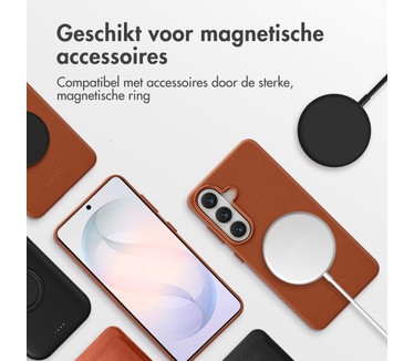 Accezz MagSafe Leather Backcover Samsung Galaxy S26 - Sienna Brown