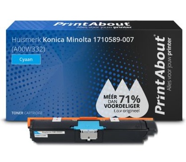 PrintAbout Huismerk Konica Minolta 1710589-007 (A00W332) Toner Cyaan
