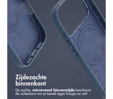 Accezz MagSafe Leather Backcover voor de Apple iPhone 18 Pro / 17 Pro - Nightfall Blue