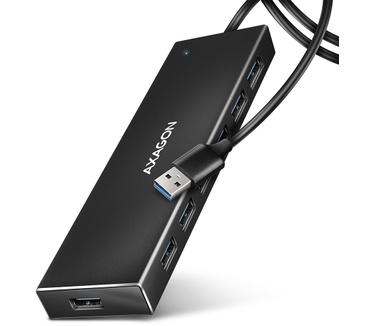 Axagon HUE-F7A 7x USB 3.2 Gen 1 ALU FLAT hub micro power IN 1m USB-A