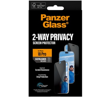 PanzerGlass PanzerGlass® 2-Way Privacy Screen Protector iPhone 2026 Pro | Ultra-Wide Fit w. EasyAligner