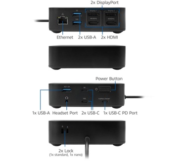 ACT USB-C Docking Station 4K, for 2 HDMI/DisplayPort monitors, DisplayLink
