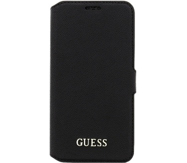 Guess Saffiano PU Leder Book Case voor Samsung Galaxy S7 - Zwart Zwart